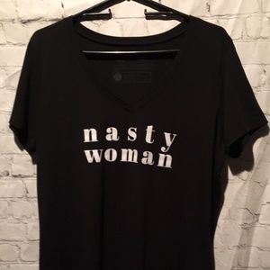 Nasty Woman Cotton V Neck T Shirt Size XL